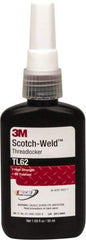 3M - 50 mL Bottle, Red, Medium Strength Liquid Threadlocker - Series TL62, 24 hr Full Cure Time, Hand Tool, Heat Removal - Apex Tool & Supply