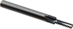Scientific Cutting Tools - 1/4-20 Thread, 1/4" Shank Diam, TiN Coating, Solid Carbide Straight Flute Thread Mill - 3 Flutes, 2-1/2" OAL, 1/4" Min Noml Diameter - Apex Tool & Supply