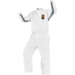 KleenGuard - Size 4XL SMS General Purpose Coveralls - White, Zipper Closure, Elastic Cuffs, with Boots, Serged Seams - Apex Tool & Supply