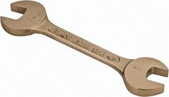 Ampco - 1" x 1-1/8" Nonsparking Open End Wrench - 10-1/4" OAL, Double End, Plain Finish, 15° Head Angle - Apex Tool & Supply