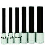6 Piece - 8; 10; 12; 14; 17; 19mm - 1/2" Drive Hex Long Bit Metric Socket Set - Apex Tool & Supply