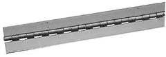 Made in USA - 48" Long x 2" Wide, 1" Knuckle, Plain Steel Continuous Hinge - 1/4" Pin Diam, 0.075" Thick without Holes - Apex Tool & Supply