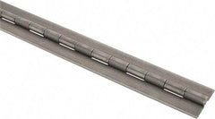 Made in USA - 72" Long x 2" Wide, 1" Knuckle, Steel Continuous Hinge - 1/4" Pin Diam, 0.09" Thick without Holes - Apex Tool & Supply