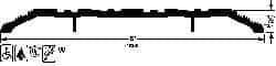 Pemko - 72" Long x 6" Wide x 1/2" High, Saddle Threshold - Gray PemKote Skid Resistant Surface - Apex Tool & Supply