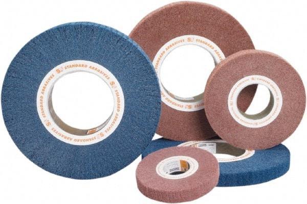 Standard Abrasives - 8 Inch Diameter Aluminum Oxide Unmounted Flap Wheel - 3 Inch Hole, 1 Inch Wide, Density 5, Non Woven, Very Fine Grade, 3,200 Max RPM - Apex Tool & Supply