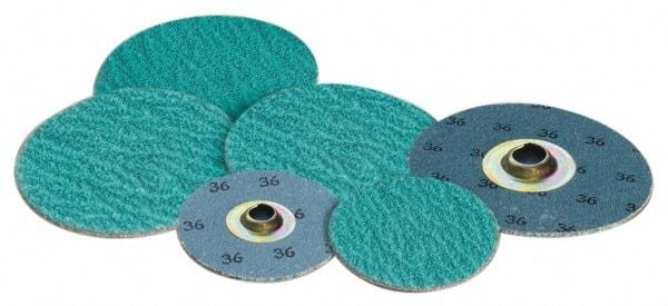 Standard Abrasives - 1" Disc Diam, 36 Grit, Zirconia Alumina Quick Change Disc - Type S Attaching System, Coated, Green, Very Coarse Grade - Apex Tool & Supply