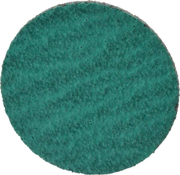 Standard Abrasives - 1-1/2" Disc Diam, 80 Grit, Zirconia Alumina Quick Change Disc - Type S Attaching System, Coated, Green, Medium Grade, 30,000 RPM - Apex Tool & Supply