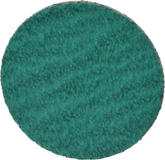 Standard Abrasives - 1-1/2" Disc Diam, 80 Grit, Zirconia Alumina Quick Change Disc - Type S Attaching System, Coated, Green, Medium Grade, 30,000 RPM - Apex Tool & Supply