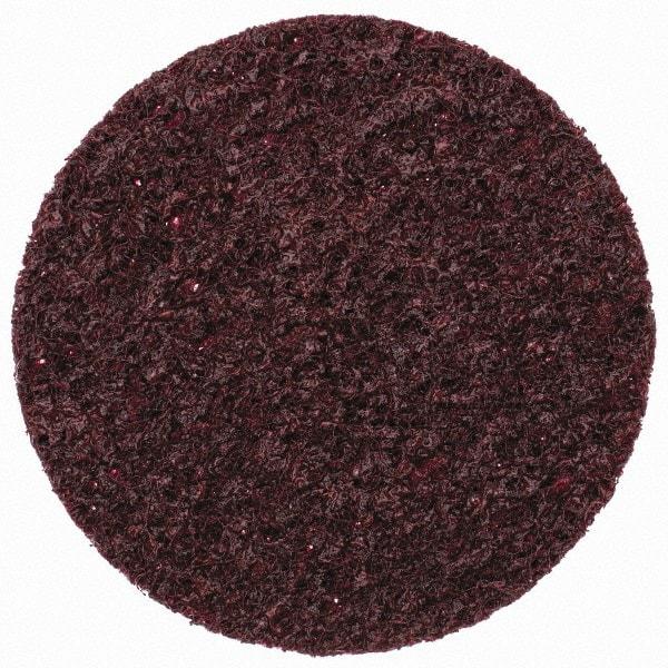 Standard Abrasives - 3" Disc Diam, Aluminum Oxide Quick Change Disc - Type P Attaching System, Nonwoven, Dark Maroon, Medium Grade, 18,000 RPM, FE Series - Apex Tool & Supply