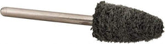 Standard Abrasives - 3/8" Head Diam x 3/4" Thickness, B52, Pointed End, Aluminum Oxide Mounted Point - Black, Fine Grade, 45,300 RPM - Apex Tool & Supply
