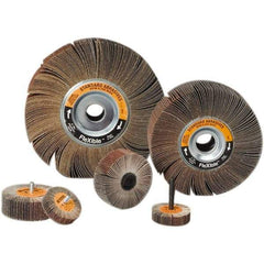 Standard Abrasives - 6 Inch Diameter, 80 Grit Aluminum Oxide Flexible Flap Wheel - 1 Inch Hole, 1 Inch Wide, Coated, Medium Grade, 6,200 Max RPM - Apex Tool & Supply