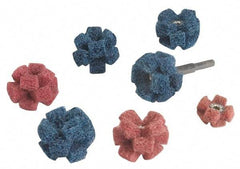 Standard Abrasives - 12 Piece Deburring Kit - 1-1/2" Diam Aluminum Oxide & Silicon Carbide, Medium & Very Fine Grade, Mandrel Connection, Shank Included - Apex Tool & Supply