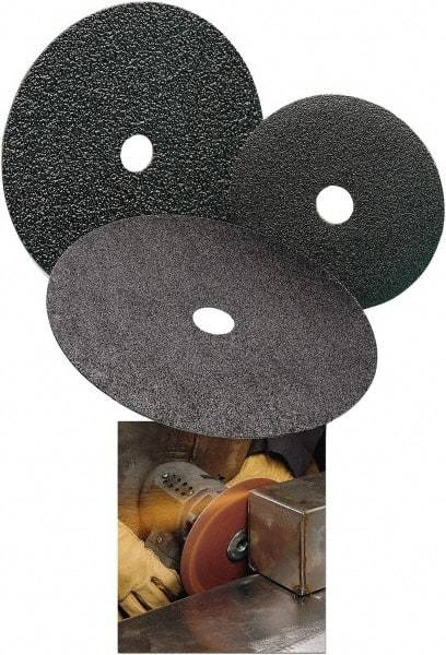 Standard Abrasives - 4-1/2" Diam 7/8" Hole 36 Grit Fiber Disc - Very Coarse Grade, Zirconia Alumina, 18,000 Max RPM, Series Z - Apex Tool & Supply