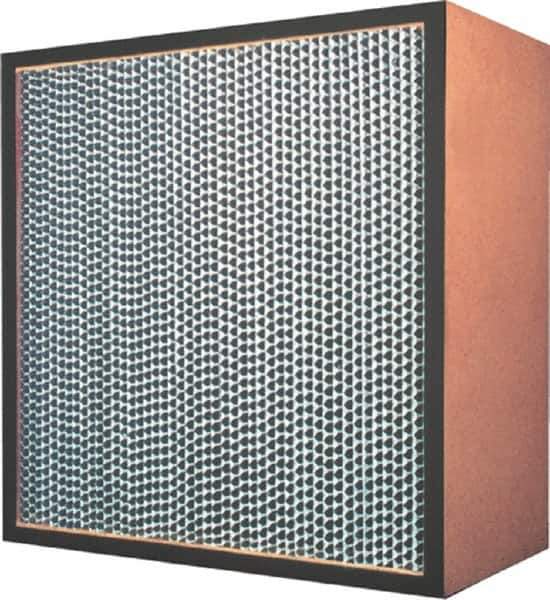 Made in USA - 24" High x 12" Wide 11-1/2" Deep, 99.97% Capture Efficiency, HEPA Air Filter - Microfiber Paper Media, Particle Board Frame, 500 FPM Max, 1,000 CFM, 180°F Max, Use with Hospitals & Clean Rooms - Apex Tool & Supply