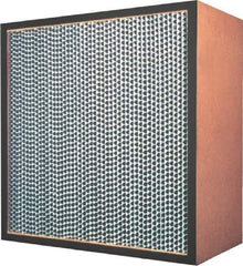 Made in USA - 12" High x 12" Wide 11-1/2" Deep, 99.97% Capture Efficiency, HEPA Air Filter - Microfiber Paper Media, Particle Board Frame, 250 FPM Max, 250 CFM, 180°F Max, Use with Hospitals & Clean Rooms - Apex Tool & Supply