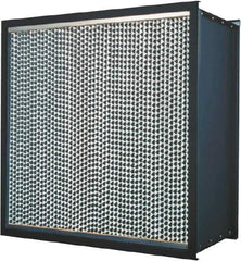 Made in USA - 24" High x 24" Wide 11-1/2" Deep, 99.97% Capture Efficiency, HEPA Air Filter - Microfiber Paper Media, Galvanized Steel Frame, 500 FPM Max, 2,000 CFM, 180°F Max, Use with Hospitals & Clean Rooms - Apex Tool & Supply