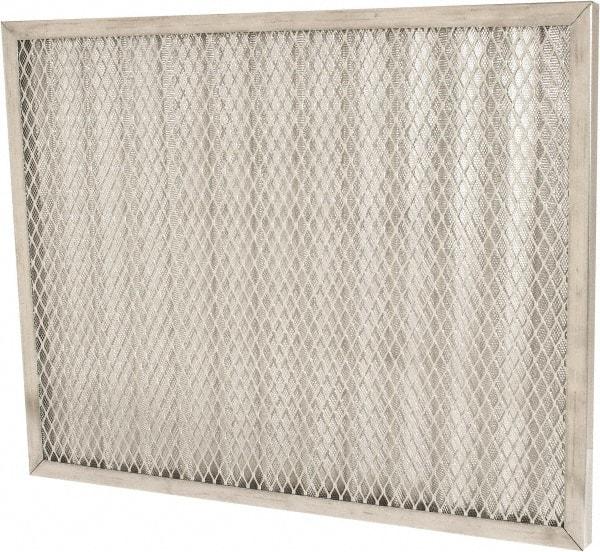 Made in USA - 16" Noml Height x 20" Noml Width x 1" Noml Depth, 71% Capture Efficiency, Permanent Air Filter - MERV 7, Aluminum Cloth & Mesh, Integrated Aluminum Frame, 300 Max FPM, 640 CFM, For Any Unit - Apex Tool & Supply