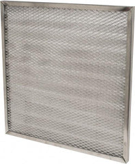 Made in USA - 20" Noml Height x 20" Noml Width x 1" Noml Depth, 71% Capture Efficiency, Permanent Air Filter - MERV 7, Aluminum Cloth & Mesh, Integrated Aluminum Frame, 300 Max FPM, 800 CFM, For Any Unit - Apex Tool & Supply