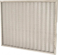 Made in USA - 20" Noml Height x 25" Noml Width x 1" Noml Depth, 71% Capture Efficiency, Permanent Air Filter - MERV 7, Aluminum Cloth & Mesh, Integrated Aluminum Frame, 300 Max FPM, 800 CFM, For Any Unit - Apex Tool & Supply