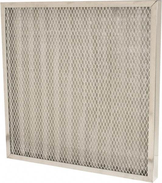 Made in USA - 20" Noml Height x 20" Noml Width x 2" Noml Depth, 76% Capture Efficiency, Permanent Air Filter - MERV 7, Aluminum Cloth & Mesh, Integrated Aluminum Frame, 300 Max FPM, 800 CFM, For Any Unit - Apex Tool & Supply