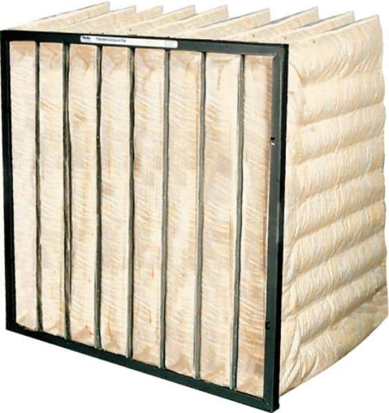 PrecisionAire - 24" Noml Height x 12" Noml Width x 30" Noml Depth, Polyester & Micro-Glass Bag Air Filter - MERV 15, 90 to 95% Capture Efficiency, Steel Frame, 1,000 CFM, 180°F Max, Use with Universal Holding Frames - Apex Tool & Supply