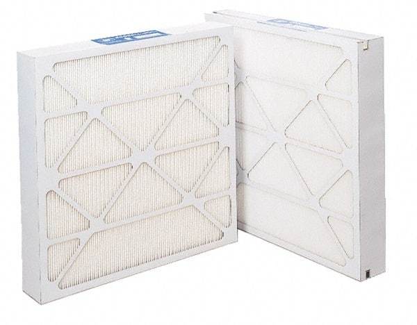 Made in USA - 20" Noml Height x 20" Noml Width x 4" Noml Depth, 60 to 65% Capture Efficiency, Wireless Pleated Air Filter - MERV 11, Microfiberglass Paper, Integrated Beverage Board Frame, 500 Max FPM, 1,400 CFM, For Any Unit - Apex Tool & Supply