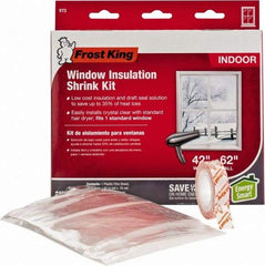 Frost King - 62" Long x 42" Wide, Indoor Shrink Film and Tape Window Kit Weatherstripping - Clear Plastic - Apex Tool & Supply