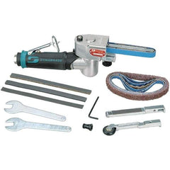 Dynabrade - 1/8 to 1/2 x 12 Inch, 25,000 RPM Air Belt Sander - 0.4 Hp, 1/4 NPT Inlet, 20 CFM Air Consumption, 4,890 FPM Speed - Apex Tool & Supply