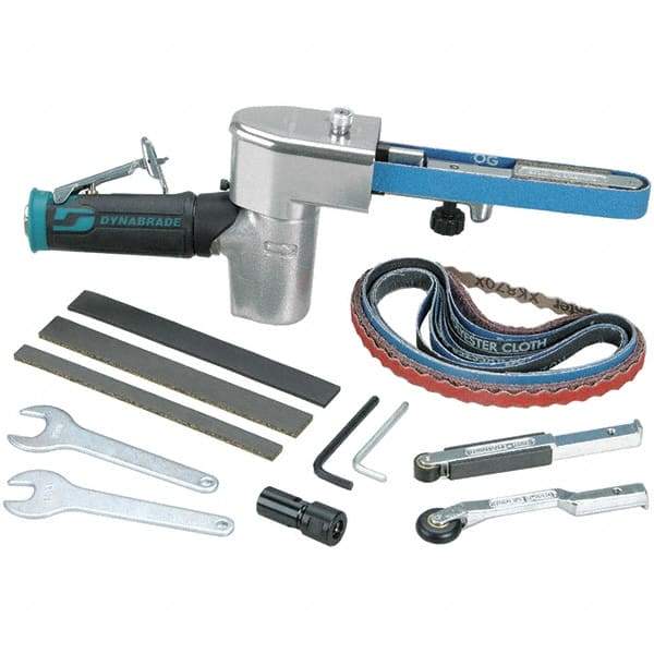 Dynabrade - 1/4 to 3/4 x 18 Inch, 20,000 RPM Air Belt Sander - 0.5 Hp, 1/4 NPT Inlet, 28 CFM Air Consumption, 4,550 FPM Speed - Apex Tool & Supply