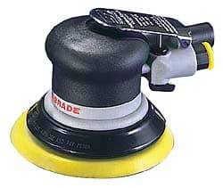 Dynabrade - 12,000 OPM, 18 CFM Air Consumption, Palm Air Orbital Sander - Round Pad, 1/4 NPT Inlet - Apex Tool & Supply