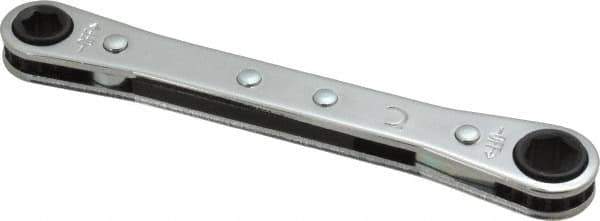 Lang - 1/4" x 5/16" 6 Point Ratcheting Box Wrench - Double End, 4-1/4" OAL, Steel - Apex Tool & Supply