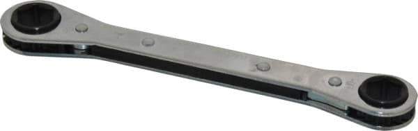 Lang - 1/2" x 9/16" 6 Point Ratcheting Box Wrench - Double End, 6-7/8" OAL, Steel - Apex Tool & Supply