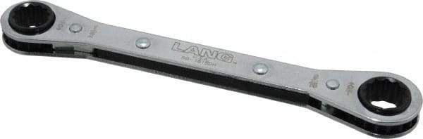 Lang - 1/2" x 9/16" 12 Point Ratcheting Box Wrench - Double End, 6-7/8" OAL, Steel - Apex Tool & Supply