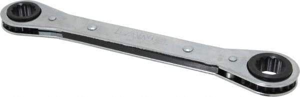 Lang - 9/16" x 5/8" 12 Point Ratcheting Box Wrench - Double End, 8-1/8" OAL, Steel - Apex Tool & Supply