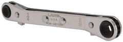 Lang - 1/4" x 5/16" 12 Point Reversible Ratcheting Offset Box Wrench - Double End, 4-1/4" OAL, Steel, 25° Offset - Apex Tool & Supply