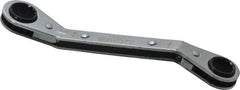Lang - 1/2" x 9/16" 12 Point Reversible Ratcheting Offset Box Wrench - Double End, 6-3/4" OAL, Steel, 25° Offset - Apex Tool & Supply