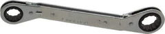 Lang - 5/8" x 3/4" 12 Point Reversible Ratcheting Offset Box Wrench - Double End, 8" OAL, Steel, 25° Offset - Apex Tool & Supply
