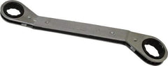 Lang - 3/4" x 7/8" 12 Point Reversible Ratcheting Offset Box Wrench - Double End, 9-1/8" OAL, Steel, 25° Offset - Apex Tool & Supply