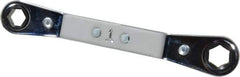 Lang - 7mm x 8mm 12 Point Reversible Ratcheting Offset Box Wrench - 4-1/4" OAL, Steel, 25° Offset - Apex Tool & Supply