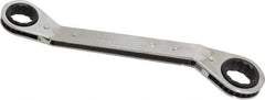 Lang - 19mm x 21mm 12 Point Reversible Ratcheting Offset Box Wrench - Double End, 9-1/8" OAL, Steel, 25° Offset - Apex Tool & Supply