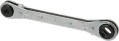 Lang - 1/4" & 3/16" Sq x 3/8" & 5/16" Sq 6 Point 4 in 1 Reversible Ratcheting Box Wrench - Double End, Steel - Apex Tool & Supply