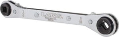 Lang - 1/4" & 3/16" Sq x 9/16" & 1/2" Hex 6 Point 4 in 1 Reversible Ratcheting Offset Box Wrench - Steel - Apex Tool & Supply
