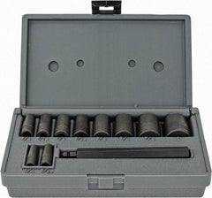 Lang - 11 Piece, 1/4 to 1", Hollow Punch Set - Apex Tool & Supply