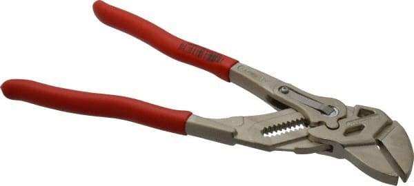 Knipex - 10" OAL, Pipe Wrench Tongue & Groove Pliers - Smooth Smooth Jaws, Standard Head - Apex Tool & Supply