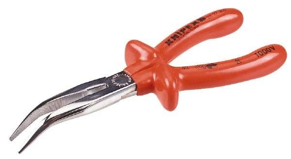Knipex - 8" Long, 2-11/16" Jaw Length, Long Reach Bent Nose Plier - Side Cutter - Apex Tool & Supply
