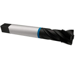 Emuge - 7/8-14 UNF 4 Flute 2B Modified Bottoming Spiral Flute Tap - Cobalt, Oxide Finish, 4.921" OAL, Right Hand Flute, Right Hand Thread, Series Enorm-VA - Apex Tool & Supply