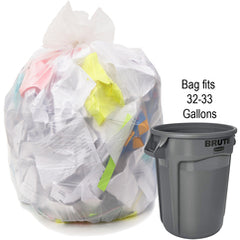 33 gal, .90 mil, Natural, 33″ × 39″ - Case of 150, Revolution Bag Hercules Recycled Low Density Can liners - Apex Tool & Supply