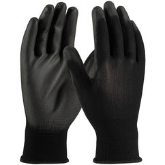 33-B115/L Seamless Knits General Duty - Black Polyester 13G Shell - Black PU Coated Smooth Grip - Unbranded - Apex Tool & Supply