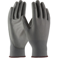 33-G115/XS Seamless Knits General - Gray Polyester 13G Shell - Gray PU Coated Smooth Grip - Unbranded - Apex Tool & Supply