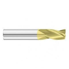 13/32 Dia. x 2-3/4 Overall Length 3-Flute Square End Solid Carbide SE End Mill-Round Shank-Center Cut-TiN - Apex Tool & Supply